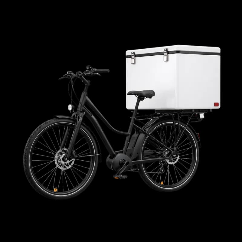 Bicicleta de Carga Elétrica com Baú para Entregas PNG fundo transparente - Bicycle Carga Elétrica Baú Entregas transpare