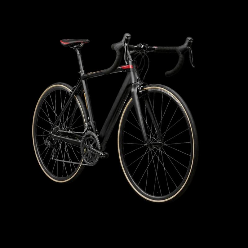 Bicicleta de Estrada Preta com Detalhes Vermelhos PNG fundo transparente - Bicycle Estrada Black Details Red transparent