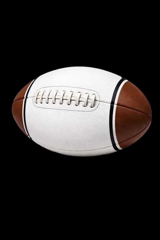 Bola de Futebol Americano Clássica em Branco e Marrom PNG fundo transparente - Bola Soccer American Classic White Brown