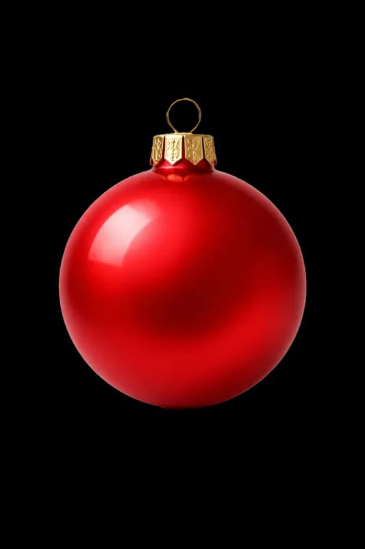 Bola de Natal Vermelha Clássica PNG fundo transparente