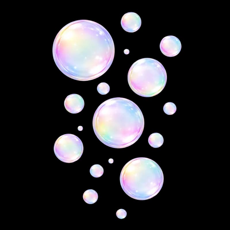 Bolhas Cintilantes com Fundo Abstrato Colorido PNG fundo transparente