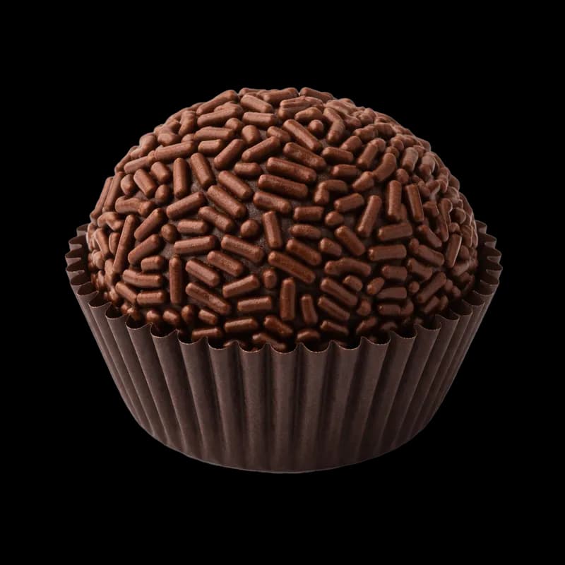 Brigadeiro com granulado de chocolate PNG fundo transparente