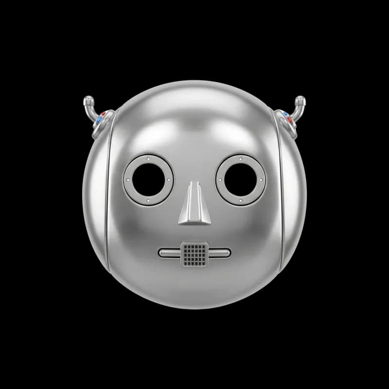 Cabeça de Robô Redonda Metálica PNG fundo transparente - Cabeça Robot Redonda Metálica transparent background PNG