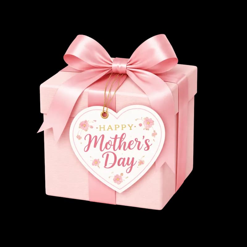 Caixa de presente rosa Dia das Mães PNG - Pink Mother's Day gift box PNG transparent background