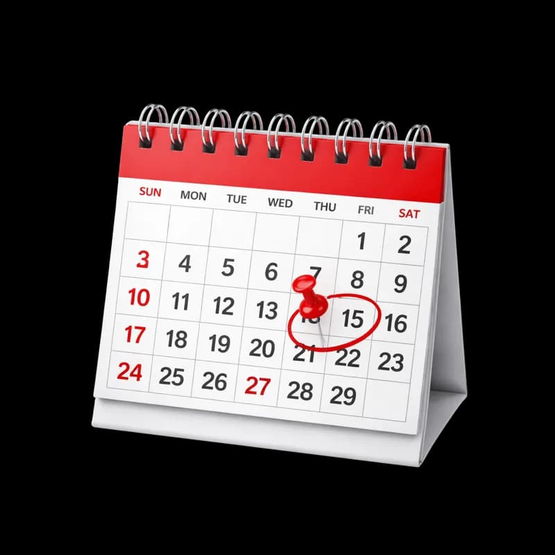 Calendário com pino e data circulada PNG fundo transparente - Calendário Pino Data Circulada transparent background PNG