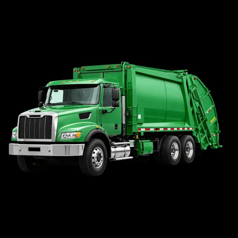 Caminhão de Lixo Verde para Coleta Urbana PNG fundo transparente - Truck Lixo Green Coleta Urbana transparent background