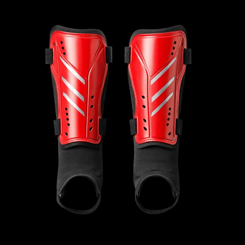 Caneleiras de Futebol Vermelhas com Detalhes Prateados PNG fundo transparente - Shin guards Soccer Red Details Silver tr