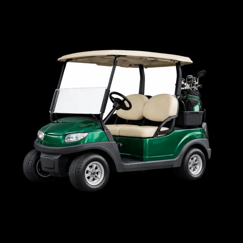Carrinho de Golfe Verde com Acessórios PNG fundo transparente - Cart Golf Green Accessories transparent background PNG
