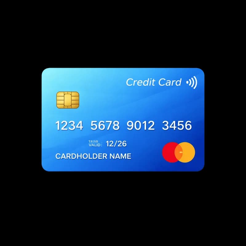 Cartão de Crédito Genérico Azul PNG - Generic Blue Credit Card transparent background PNG