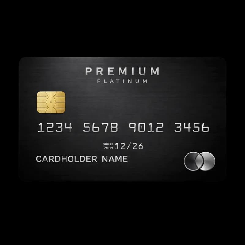 Cartão de Crédito Premium Platinum Mastercard Preto PNG fundo transparente - Card Credit Premium Platinum Mastercard Bla
