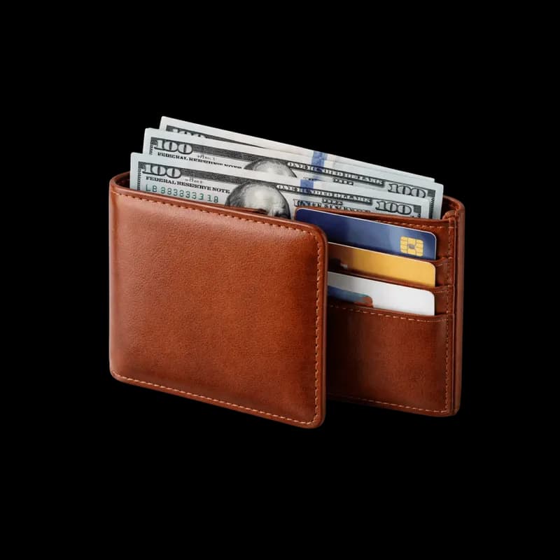 Carteira de Couro com Dinheiro e Cartões PNG fundo transparente - Wallet Couro Money Cartões transparent background PNG