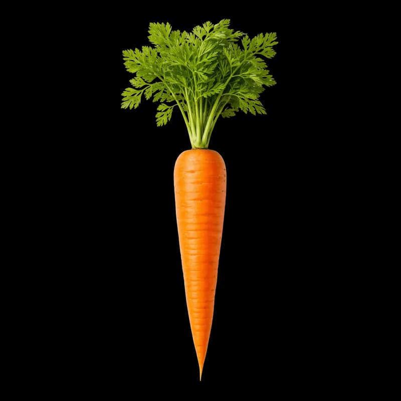 Cenoura fresca com folhas PNG fundo transparente - Fresh carrot with leaves transparent background PNG