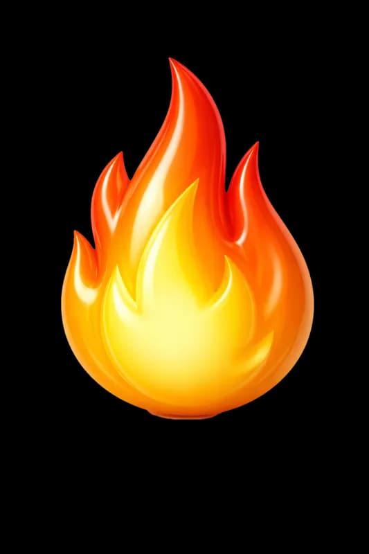 Chama de Fogo Brilhante e Vibrante PNG fundo transparente