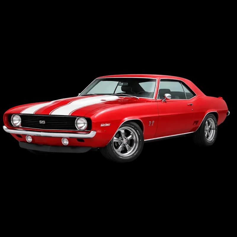 Chevrolet Camaro SS 1969 Vermelho Clássico PNG fundo transparente - Chevrolet Camaro Ss 1969 Red Classic transparent bac