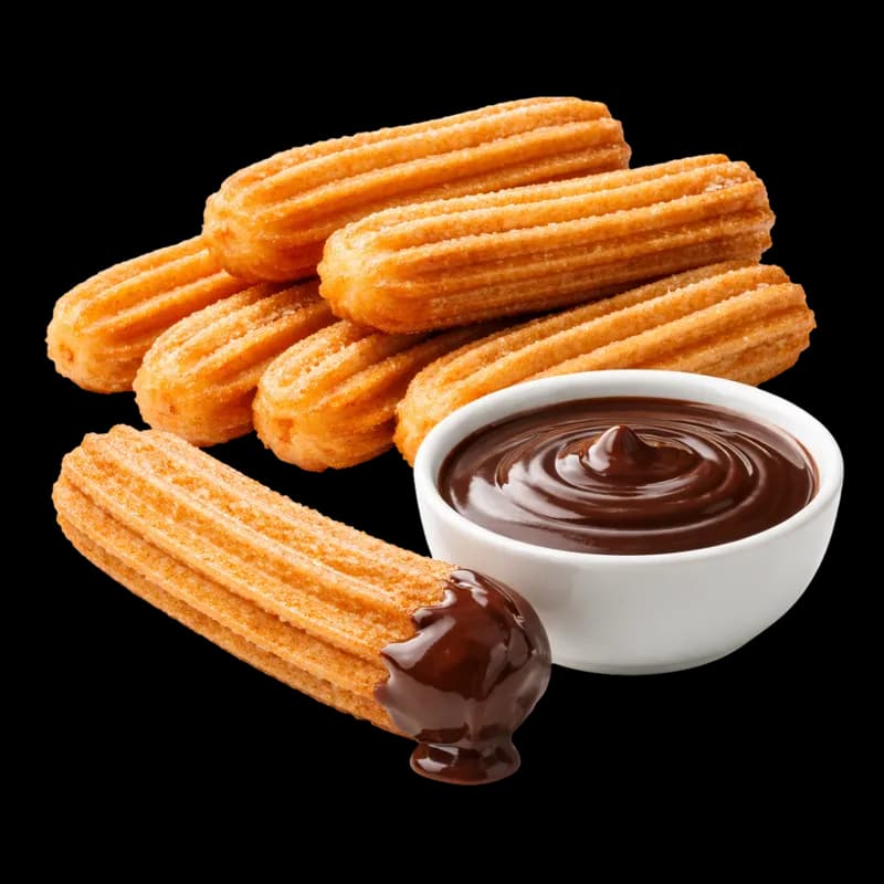 Churros Dourados com Chocolate Cremoso PNG fundo transparente - Churros Golden Chocolate Creamy transparent background P