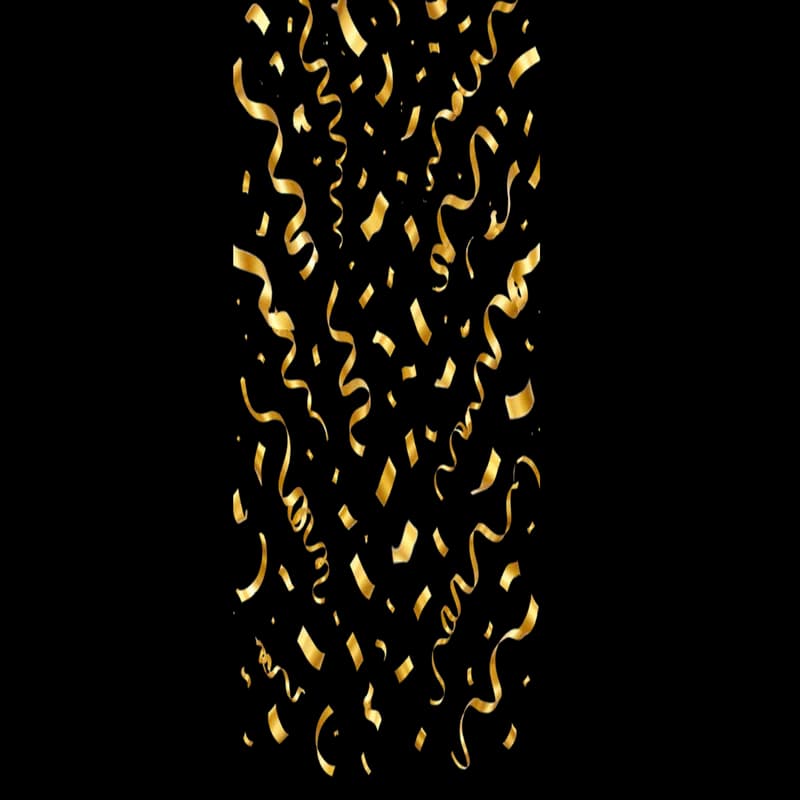 Confetes Dourados em Fundo Geométrico Festivo PNG fundo transparente