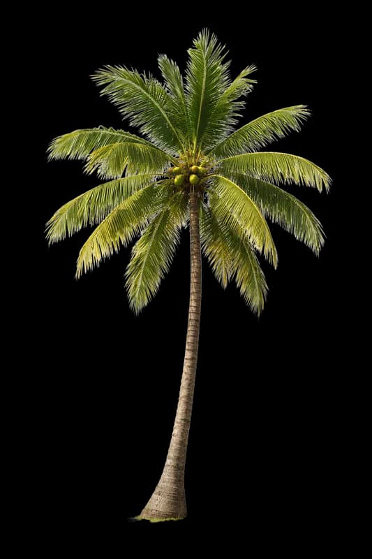 Coqueiro com Cocos em Fundo Branco Isolado PNG fundo transparente