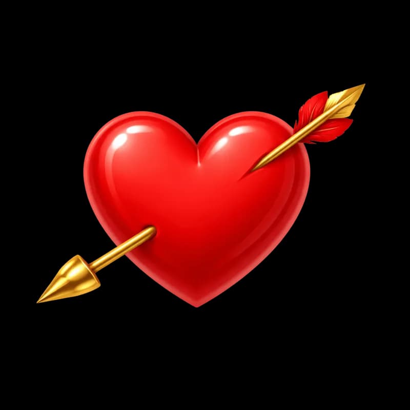Coração com Flecha do Cupido PNG fundo transparente - Heart Arrow Cupido transparent background PNG