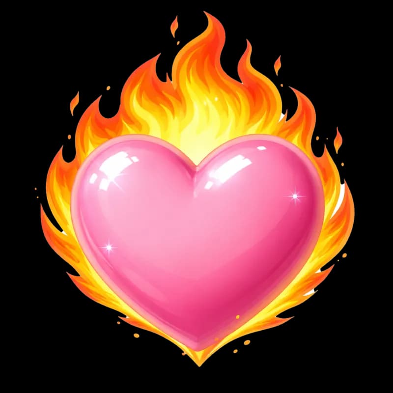 Coração em Chamas PNG fundo transparente