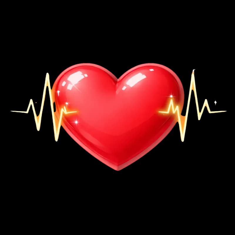 Coração Pulsante e Eletrocardiograma Brilhante PNG fundo transparente