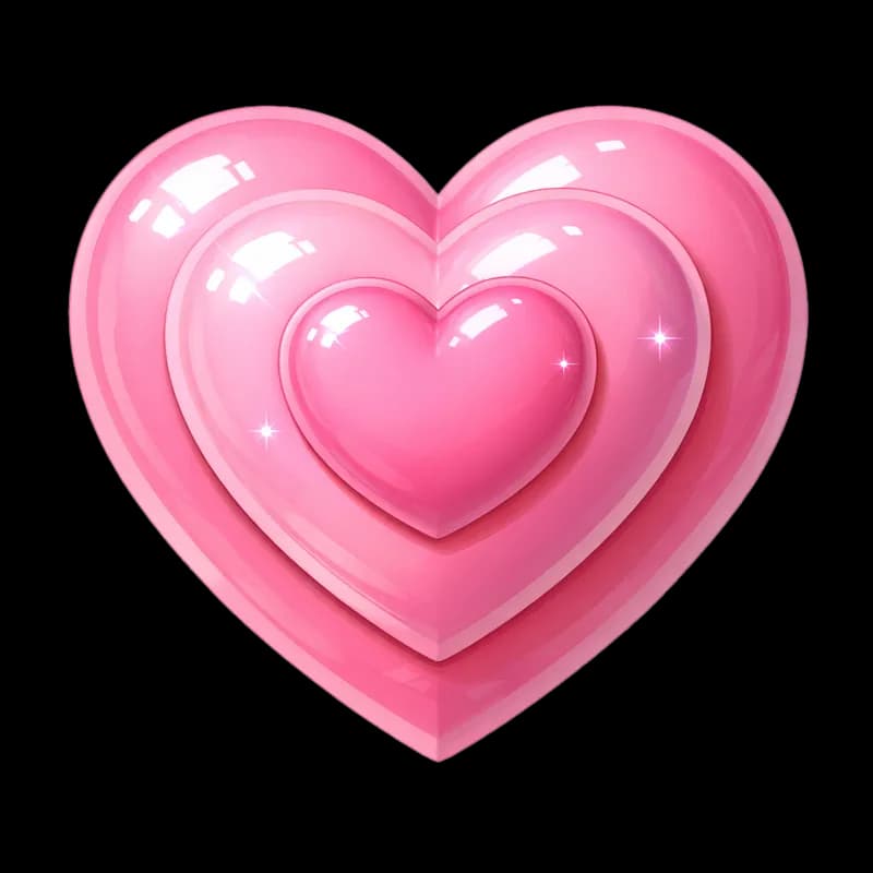 Coração Triplo Rosa Vibrante PNG fundo transparente