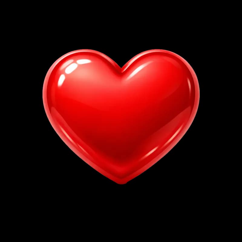 Coração Vermelho Brilhante PNG fundo transparente
