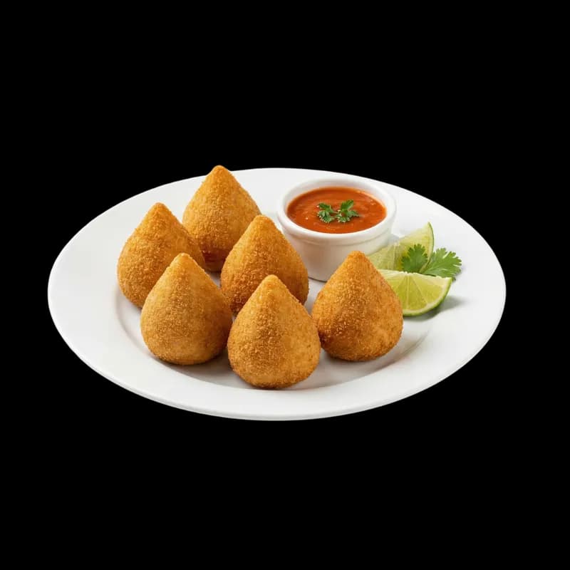 Coxinhas Crocantes com Molho e Limão PNG fundo transparente - Coxinhas Crispy Molho Lemon transparent background PNG