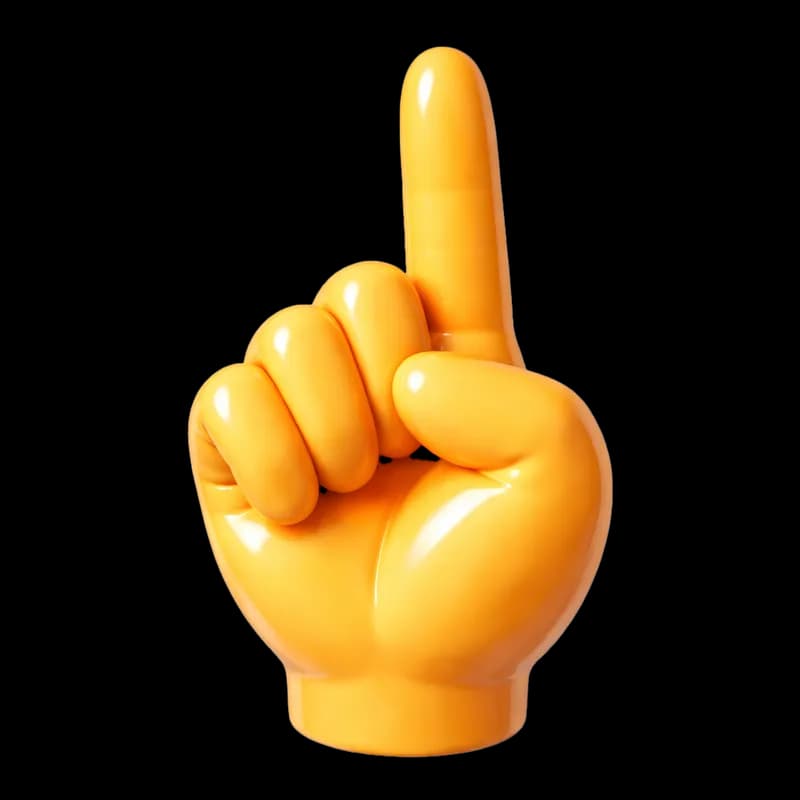 Dedo de Espuma Amarelo - Símbolo de Vitória e Liderança PNG fundo transparente