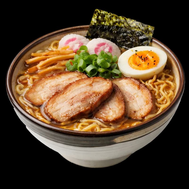 Delicioso Ramen Japonês com Chashu, Ovo e Nori PNG fundo transparente - Delicioso Ramen Japonês Chashu Ovo Nori transpar