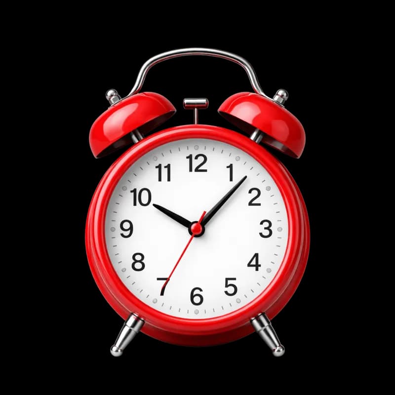 Despertador Clássico Vermelho PNG fundo transparente - Alarm clock Classic Red transparent background PNG