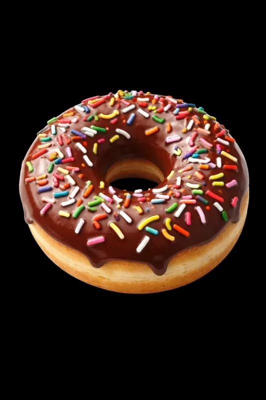 Donut de Chocolate com Granulado Colorido PNG fundo transparente