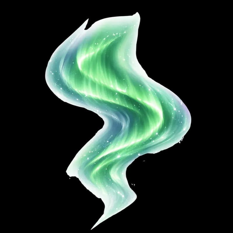 Efeito Ondulante de Aurora Boreal Esverdeada PNG fundo transparente - Effect Wavy Aurora Borealis Esverdeada transparent