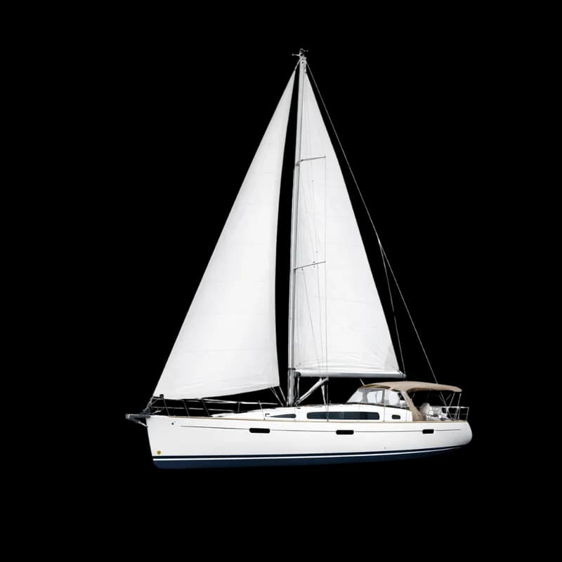Elegante Veleiro Branco com Velas Abertas PNG fundo transparente - Elegant Sailboat White Candles Abertas transparent ba