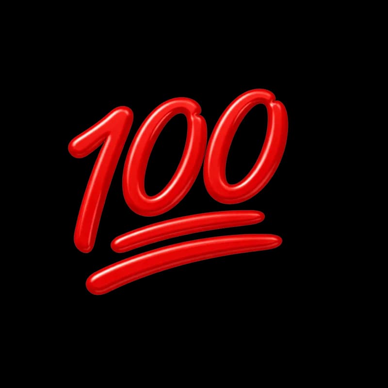 Emoji 100 Pontos Vermelho com Sublinhado PNG fundo transparente - Emoji 100 Pontos Red Sublinhado transparent background