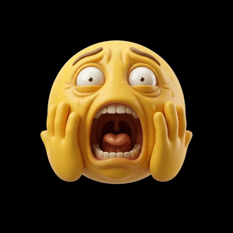 Emoji Amarelo Chocado e Suando PNG fundo transparente - Emoji Yellow Chocado Suando transparent background PNG