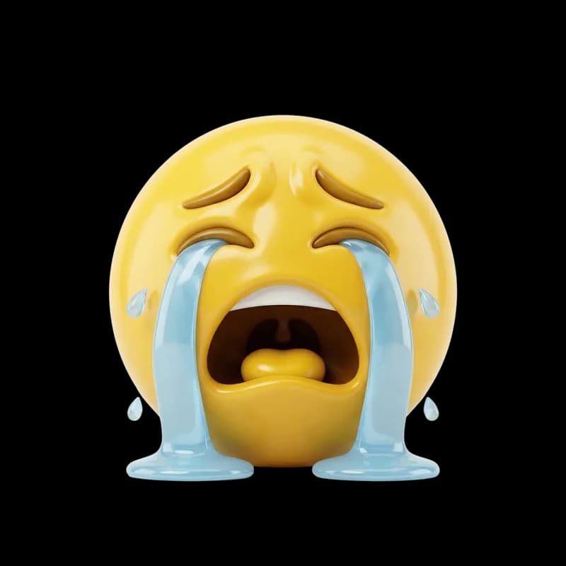Emoji Chorando Muito em 3D PNG fundo transparente - Emoji Crying 3d transparent background PNG