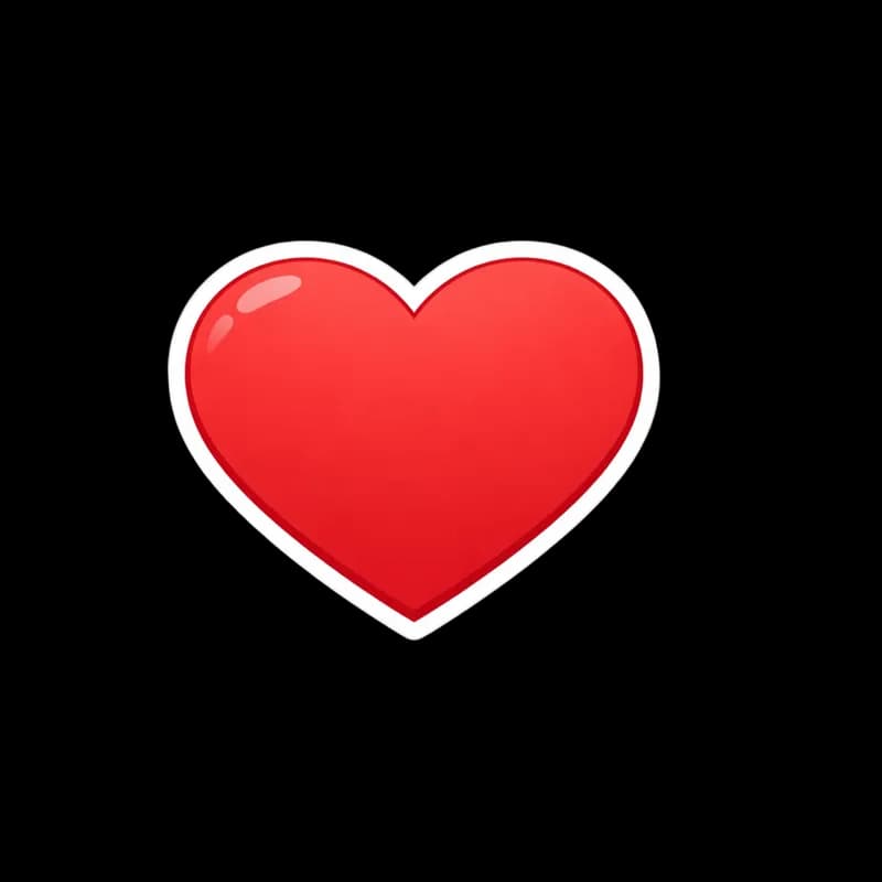 Emoji de Coração Vermelho PNG fundo transparente - Red Heart Emoji transparent background PNG