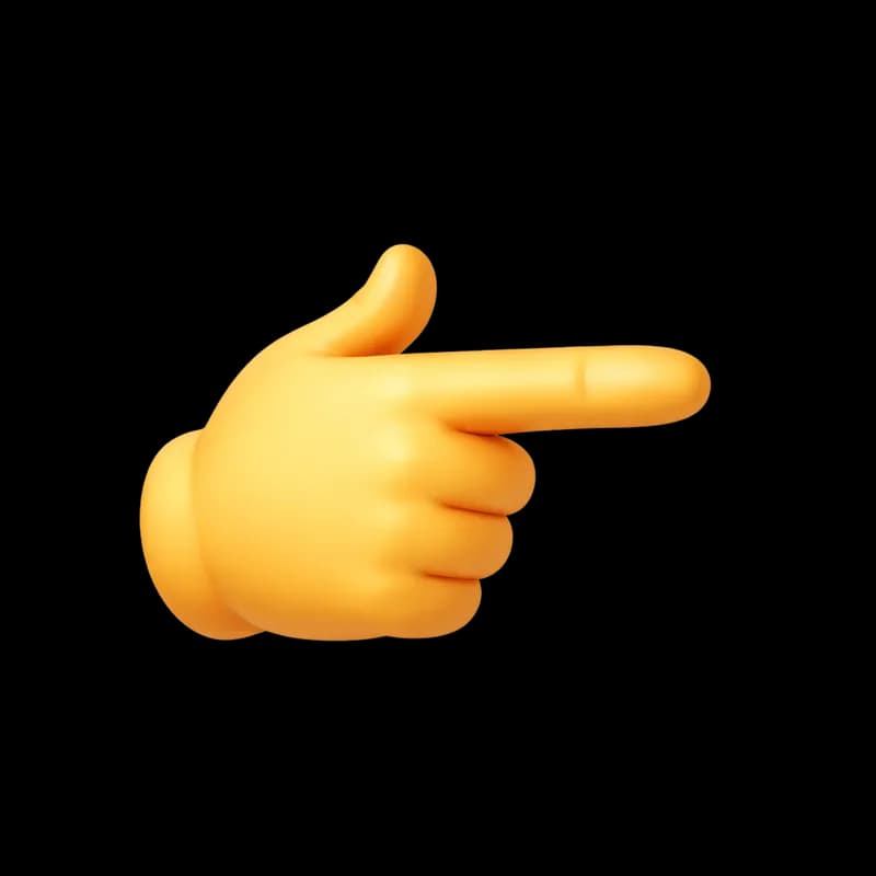 Emoji de Mão Apontando para a Direita PNG fundo transparente - Emoji Mão Pointing Right transparent background PNG