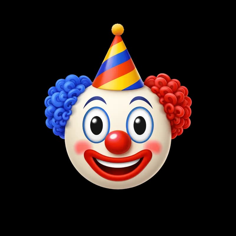 Emoji de Palhaço com Chapéu de Festa Colorido PNG fundo transparente - Emoji Clown Hat Party Colorful transparent backgr