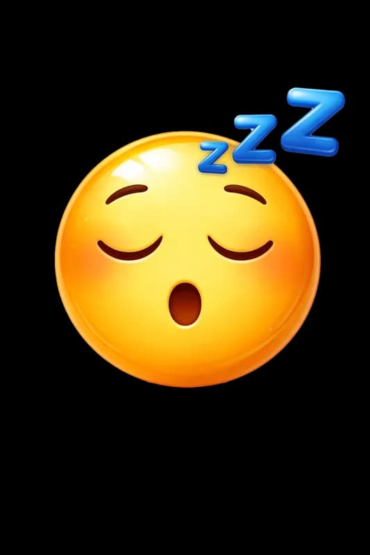 Emoji Dormindo com ZzZ em Fundo Branco PNG fundo transparente