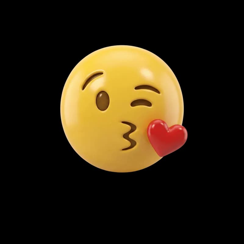 Emoji Mandando Beijo com Coração PNG fundo transparente - Emoji Mandando Beijo Heart transparent background PNG