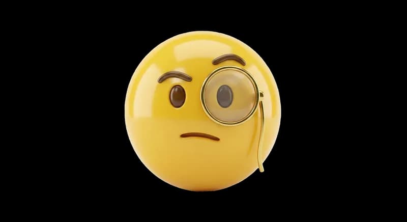 Emoji Pensativo com Monóculo PNG fundo transparente