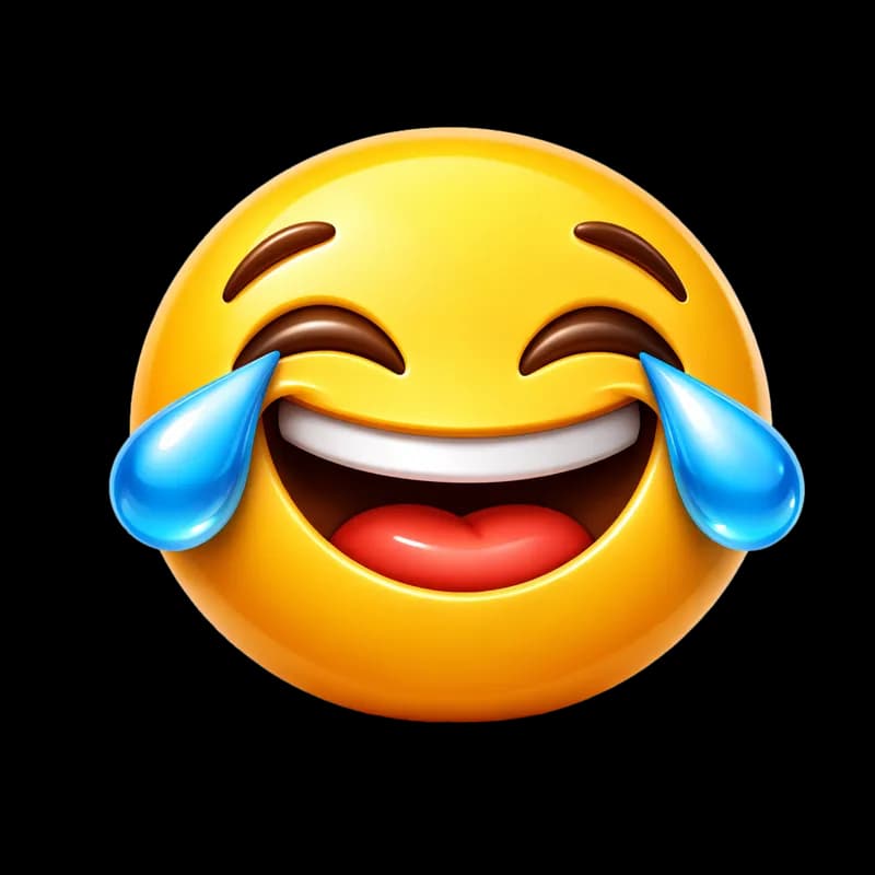 Emoji Rindo com Lágrimas de Alegria 3D PNG fundo transparente