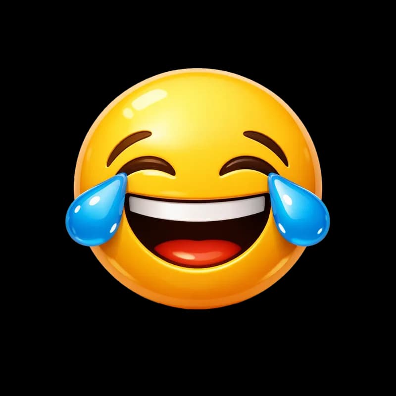 Emoji Rindo com Lágrimas de Alegria 3D PNG fundo transparente