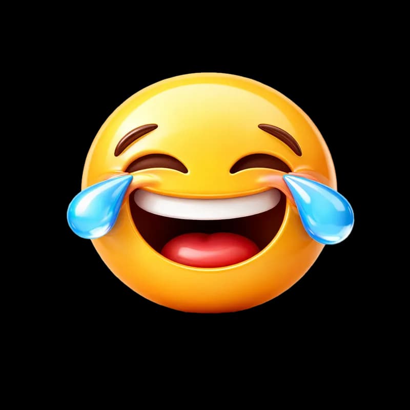 Emoji Rosto Chorando de Rir com Lágrimas de Alegria PNG fundo transparente