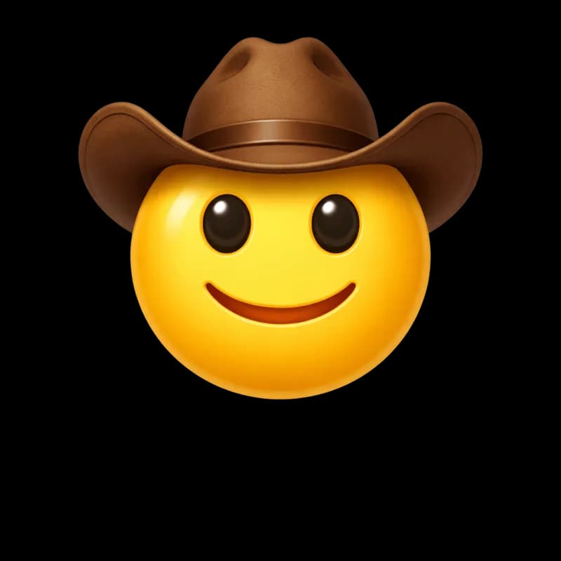 Emoji Rosto Sorridente com Chapéu de Caubói PNG fundo transparente - Emoji Rosto Smiling Hat Cowboy transparent backgrou