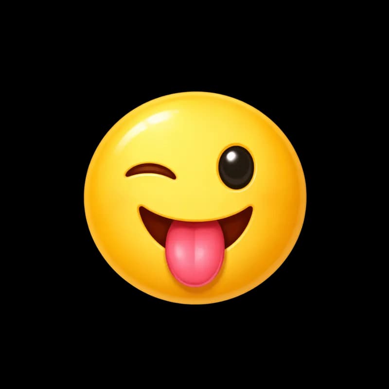 Emoji Sorrindo com Língua e Piscando PNG fundo transparente - Emoji Smiling Língua Blinking transparent background PNG