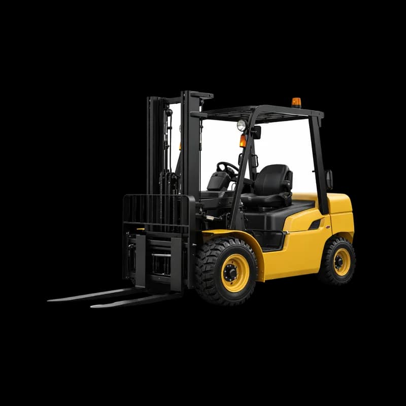 Empilhadeira Industrial Amarela e Preta PNG fundo transparente - Forklift Industrial Yellow Black transparent background