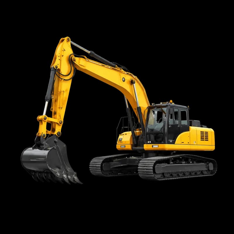 Escavadeira Hidráulica Amarela para Construção PNG fundo transparente - Excavator Hidráulica Yellow Construção transpare