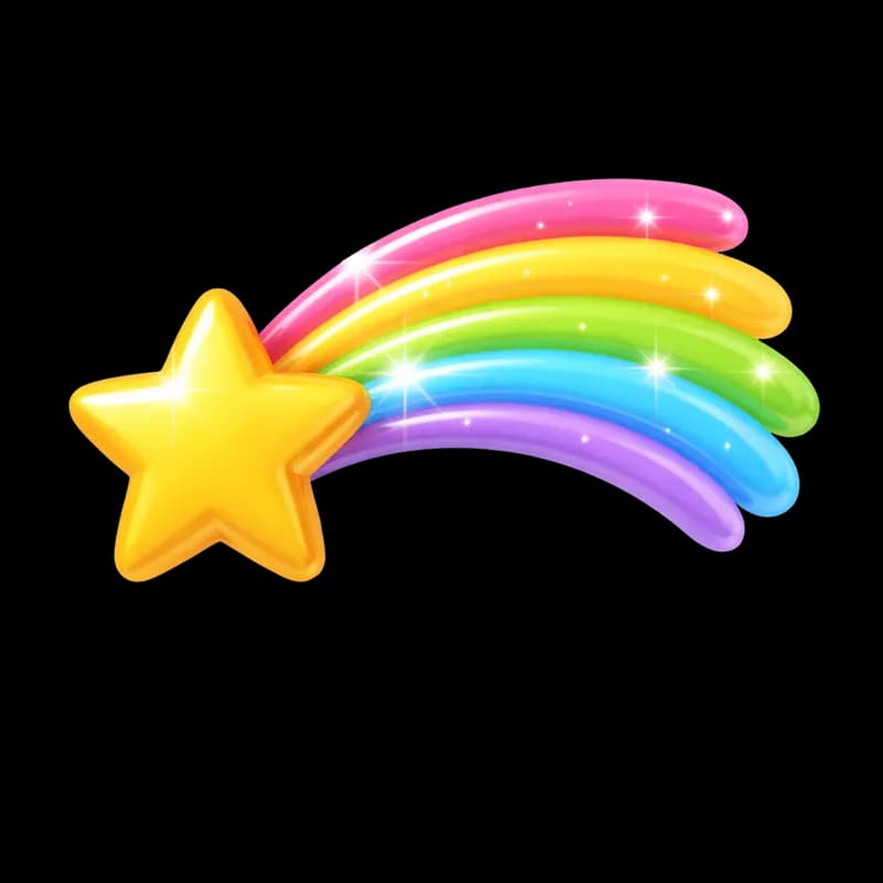 Estrela Brilhante com Arco-Íris Colorido PNG fundo transparente